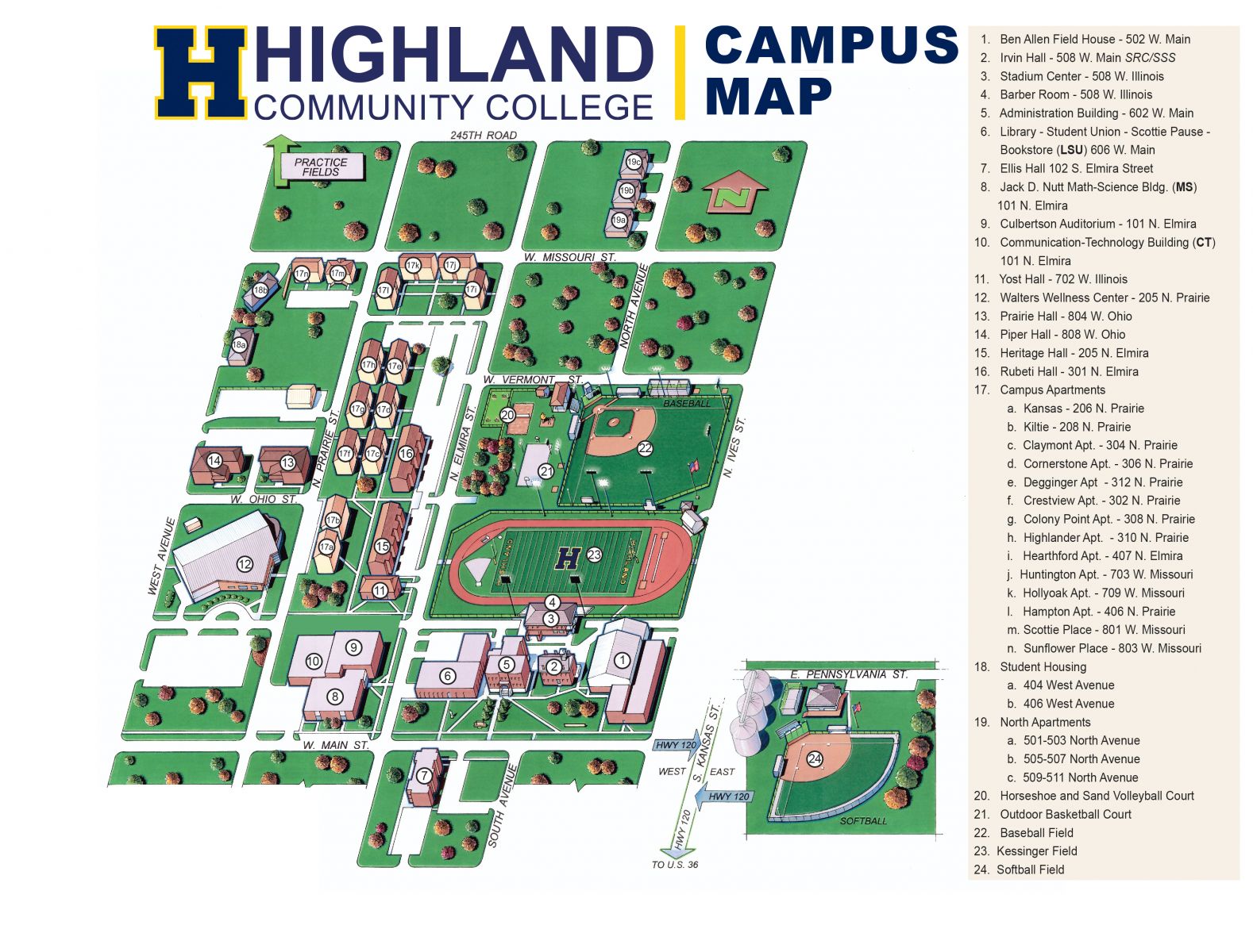 Highland Community College My HCC Campus Map